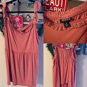 Torrid 4 Ruffled Coral Blouse